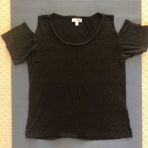 LNA S black tee w/ cut out shoulders